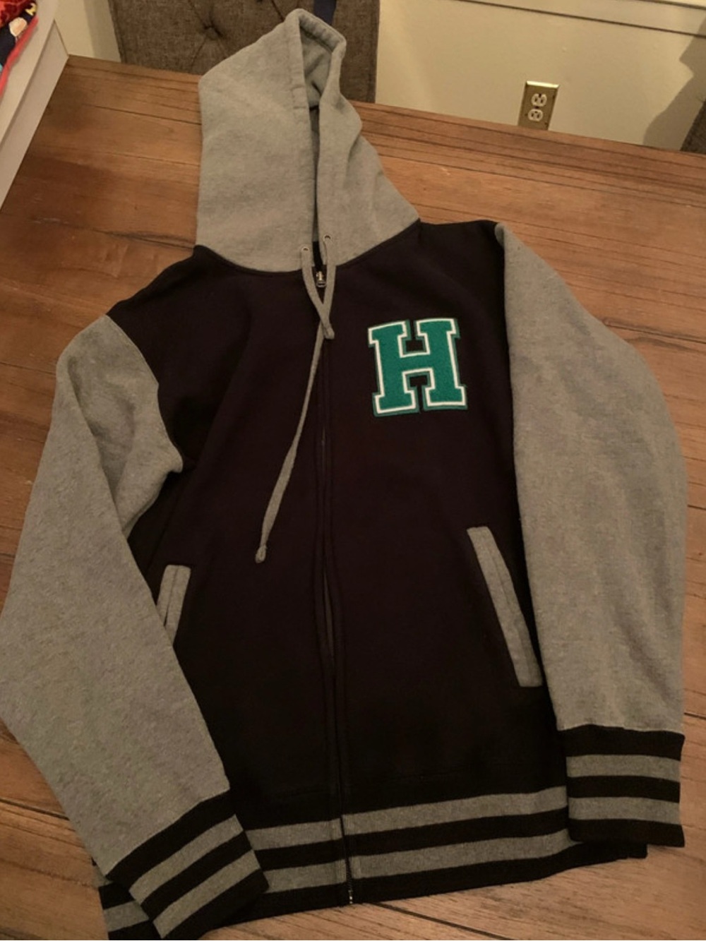 Stranger Things!!! Two-Tone Zip Hoodie with Teal 'H' Patch